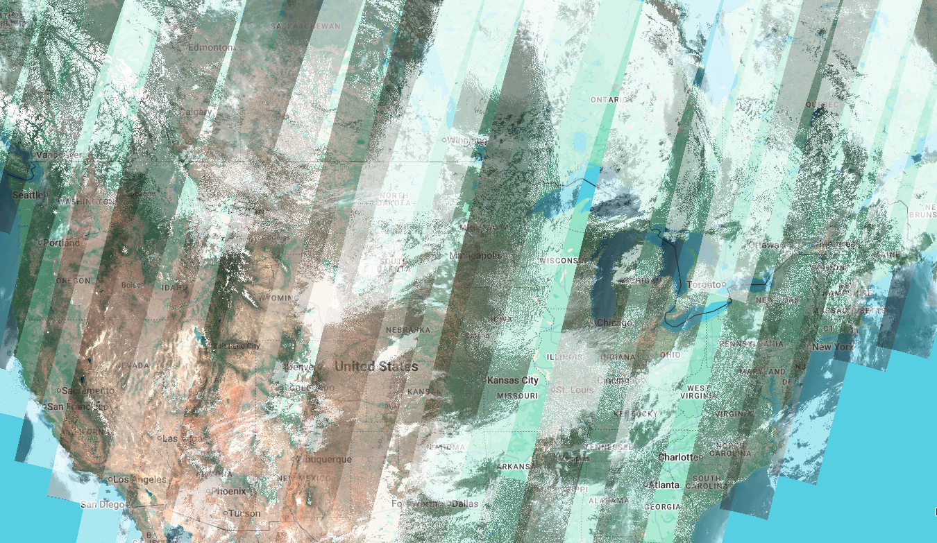 Satellite revisit imagery, day 5